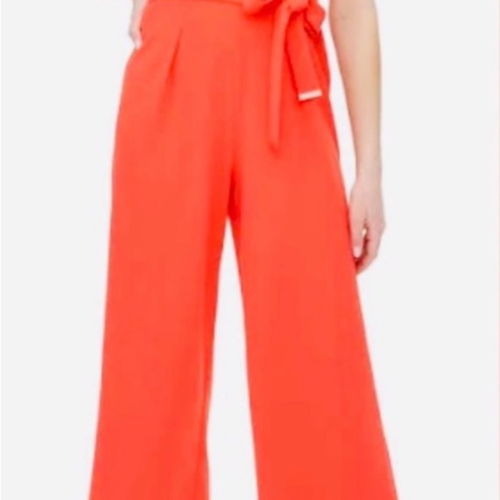 Tommy Hilfiger Coral Wide-Leg Tie-Waist Jumpsuit